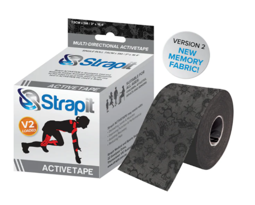 Slika ACTIVETAPE 7,5CM x 5M - SIVO/CRNO STRAPIT
