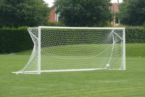 Slika Poarta Fotbal Aluminiu 7.32x2.44 m, cu cadru fix de sol