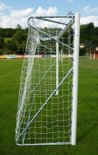 Slika Mobilni aluminijski nogometni gol 5 × 2 m — Ø80 mm s uključenom mrežom — VI 6022
